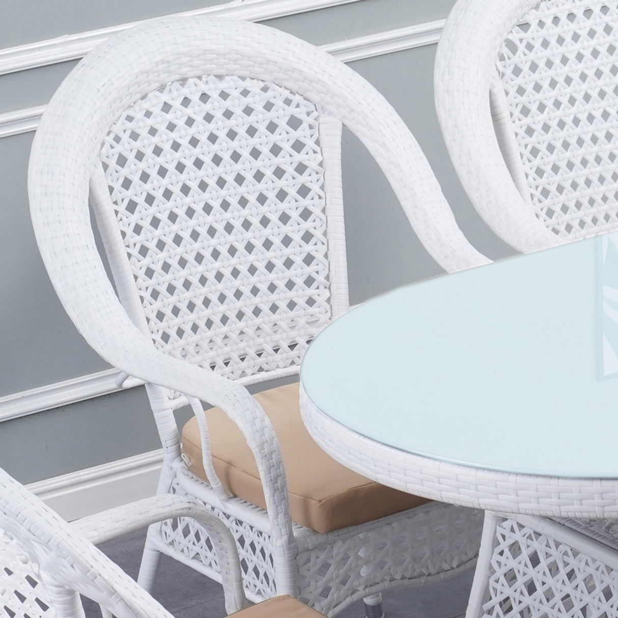 Outdoor All-Weather Resistant Rattan Wicker 7-Piece Dining Set