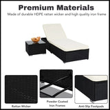 Outdoor Wicker Lounge Chair With Side Table