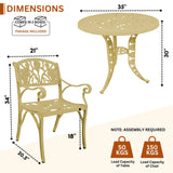 Outdoor Cast Aluminium 5-Piece Patio Bistro Set (Beige)