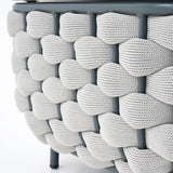 4 Piece Outdoor Rope Sofa Set with Glass Top Coffee Table (Light Grey & Dark Grey)