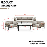 Outdoor 4-Piece Rope Conversation Sofa Set