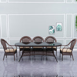 Outdoor All-Weather Resistant Rattan Wicker 7-Piece Dining Set