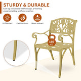 Outdoor Cast Aluminium 5-Piece Patio Bistro Set (Beige)