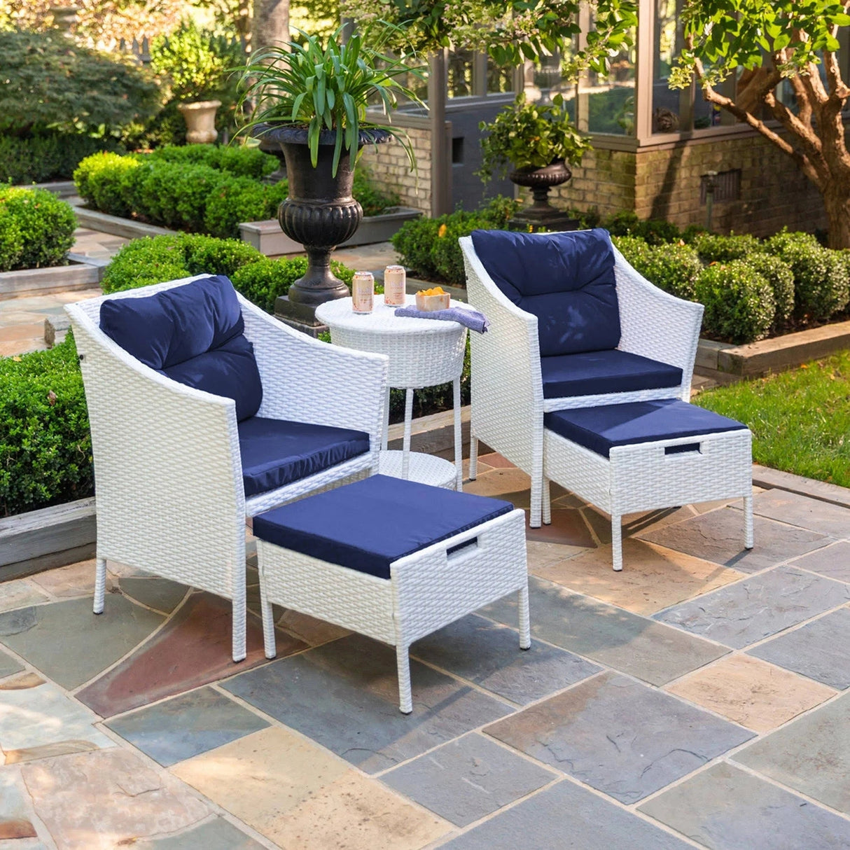 Outdoor Rattan Wicker 5 Piece Patio Sofa Set
