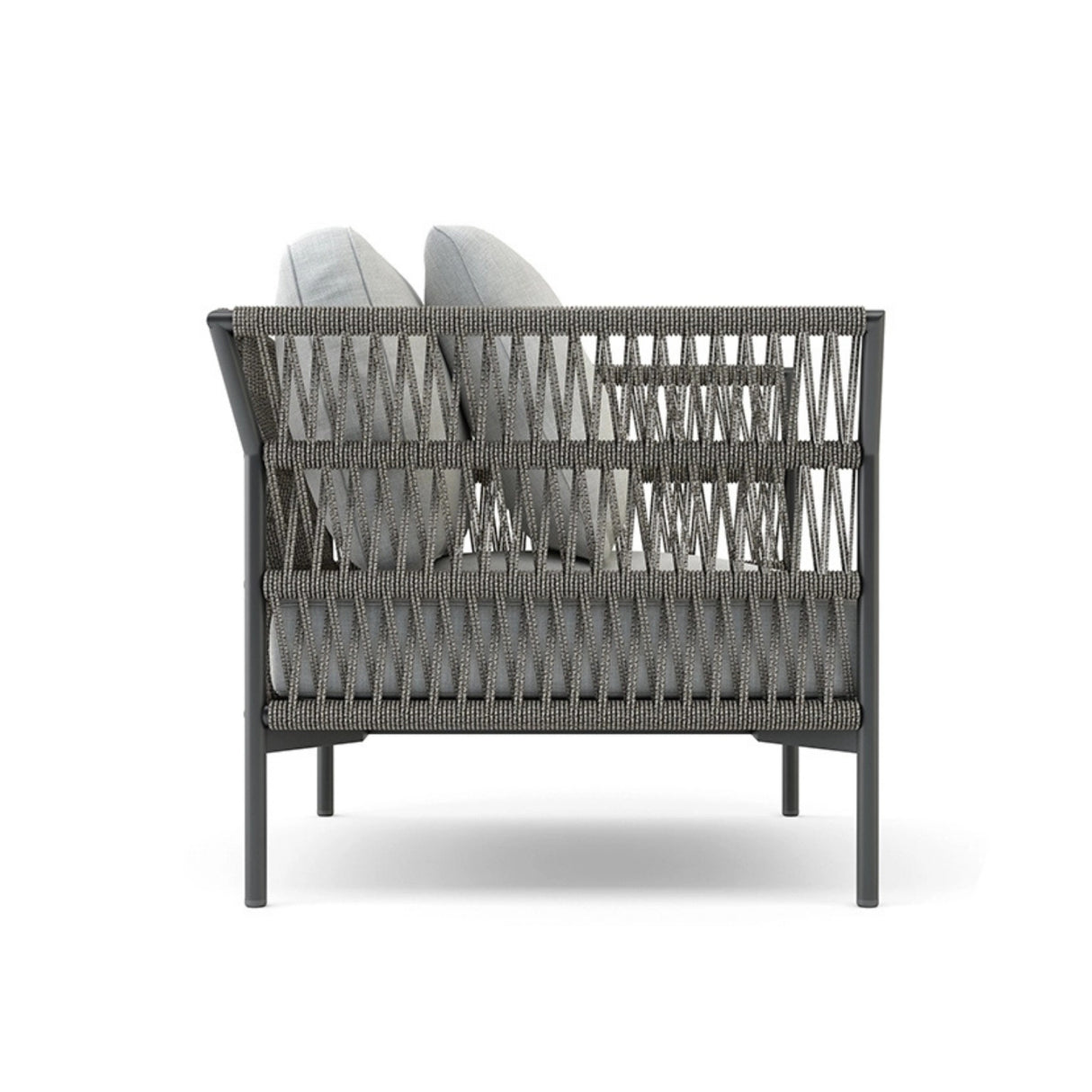 Outdoor Rope 7-Seater Sofa Set With Glass Top Table