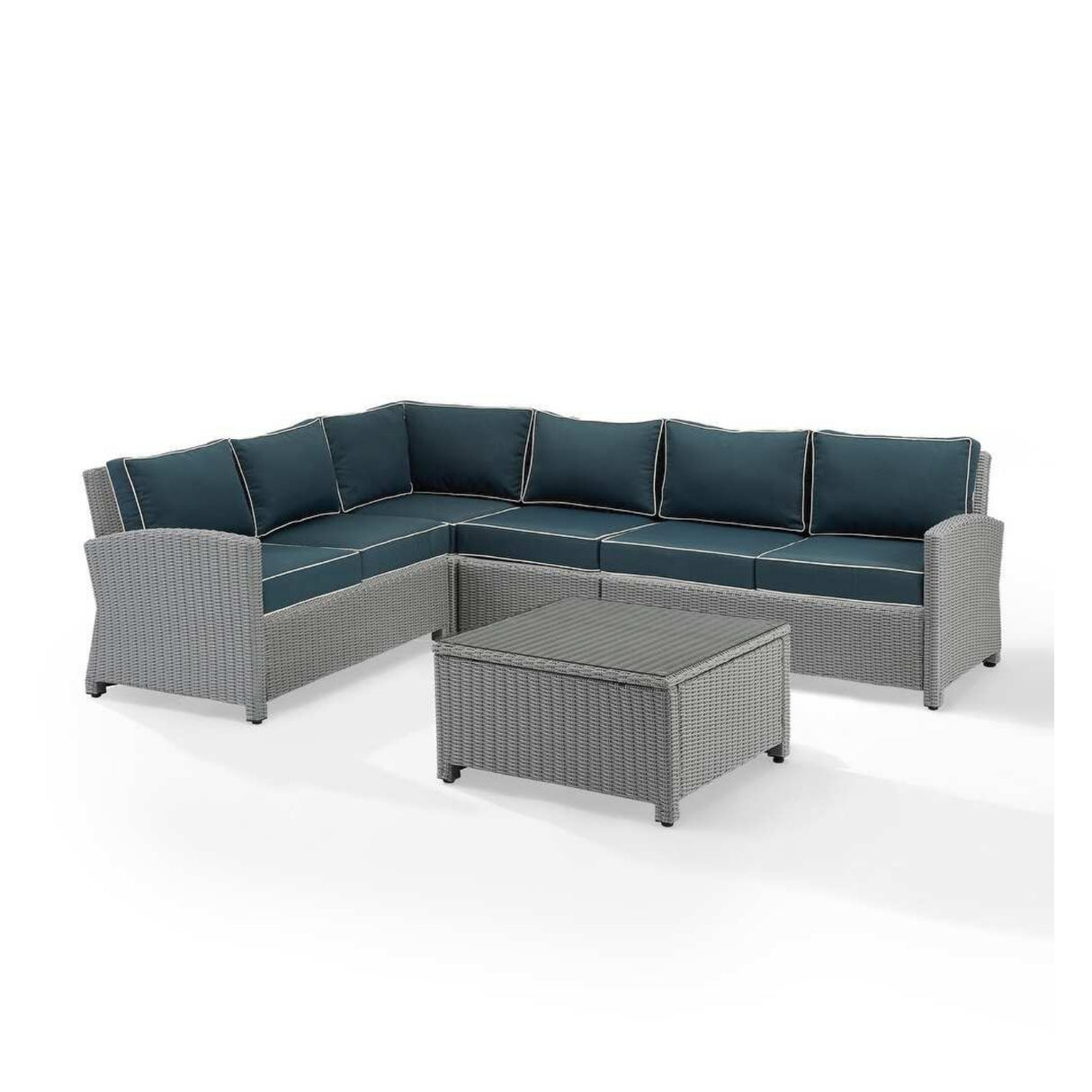 L-Shape Outdoor Wicker Sofa Set