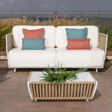 All-Weather Rope 4- Seater Sofa Set With Glass Top Table