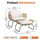 Outdoor Wicker 4-Piece Patio Set With Footrest