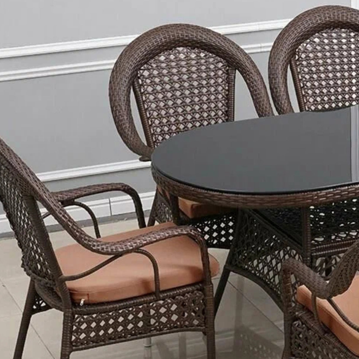 Outdoor All-Weather Resistant Rattan Wicker 7-Piece Dining Set