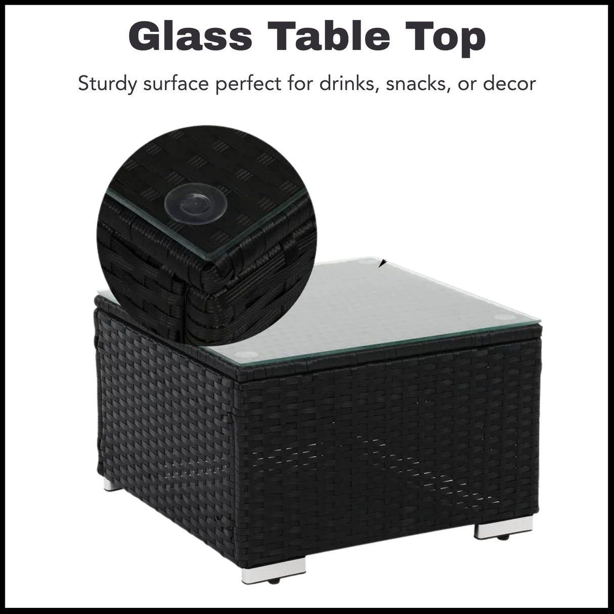 Outdoor Wicker Lounge Chair With Side Table