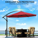 9 Ft Outdoor Offset Cantilever Patio Umbrella with Marble Base