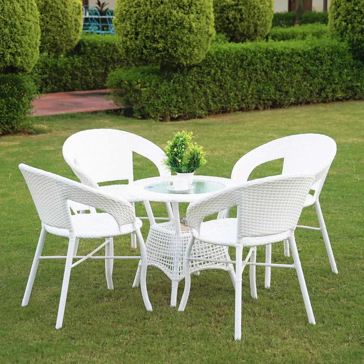 5-Piece Outdoor Rattan Wicker Patio Bistro Set