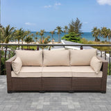 3-Seater Outdoor Rattan Wicker Patio Sofa