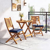Acacia Wood Foldable Outdoor Bistro Set – 2 Chairs & Round Table