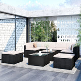 8 Pieces Sectional Wicker Furniture Set