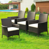 4-Piece Outdoor Rattan Wicker Patio Dining Chairs