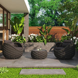 Bird’s Nest Shape 3-Piece Hand-Woven Rope Patio Set