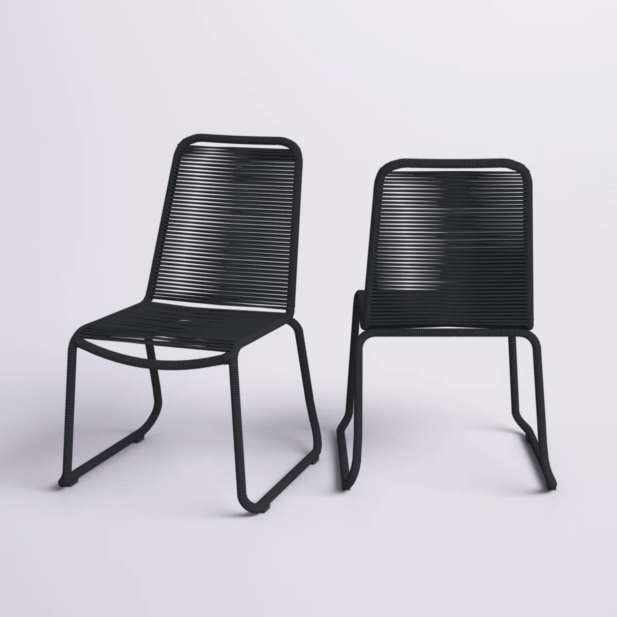2-Piece Outdoor Rope Patio Dining Chairs
