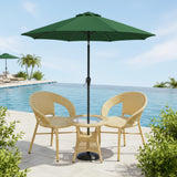 Outdoor Wicker 3-Piece Patio Set with Outdoor Umbrella