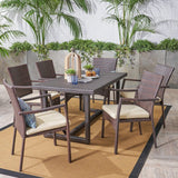 7-Piece Outdoor Rattan Wicker Dining Set