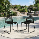 Outdoor Black Rope Chairs