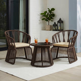 Outdoor Rope 3-Piece Patio Set (Brown & Cream)