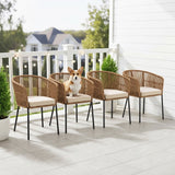 4-Piece Outdoor Rope Patio Dining Chairs