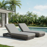Outdoor Rope Lounger Set of 2 with Adjustable Backrest (Grey)