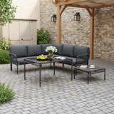 Outdoor Rope 5 Seater L-Shape Sofa