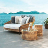 Outdoor Patio Rope Daybed With Center and Side Tables