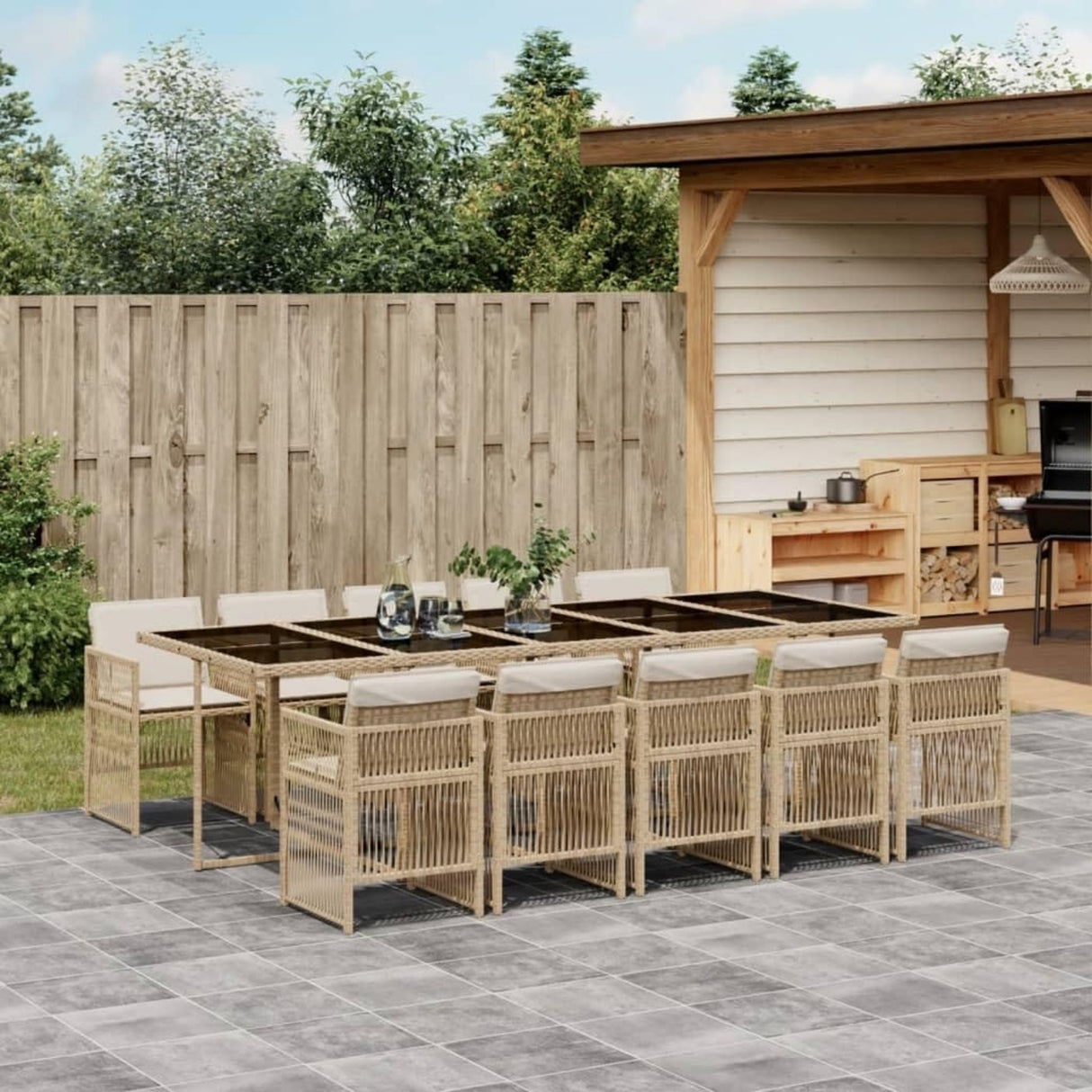 10 Seater Outdoor Rattan Wicker Dinning Set
