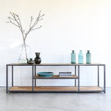 Sheesham Wood Top Open Media Console Table