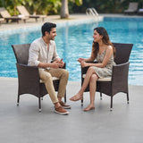 2-Piece Outdoor Rattan Wicker Patio Dining Chairs