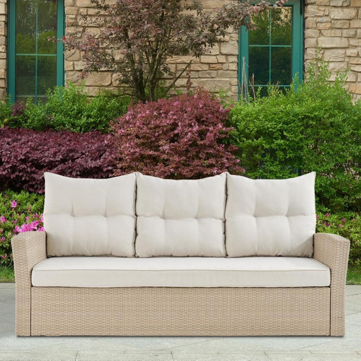3-Seater Outdoor Rattan Wicker Patio Sofa