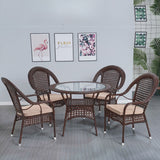 Outdoor All-Weather Resistant Rattan Wicker 5-Piece Dining Set