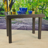 Outdoor Rattan Wicker Bar Glass Top Table