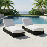 Outdoor All-Weather Rope Lounger Set of 2 (Black & White)