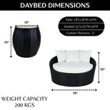 Outdoor Rattan Wicker Daybed with Glass Top Table