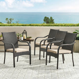 4-Piece Outdoor Rattan Wicker Patio Dining Chairs