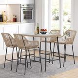 Premium Outdoor Rope 5-Piece Bar Set With a High-Top Table