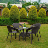 5-Piece Outdoor Rattan Wicker Patio Bistro Set
