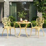 Outdoor 3-Piece Cast Aluminum Bistro Set (Beige)