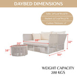 Outdoor Rope 2 Seater Patio Daybed With Side Table