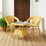 Outdoor Wicker 3 Piece Patio Bistro Set (Beige)