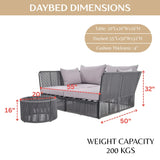 Outdoor Rope 2 Seater Patio Daybed With Side Table