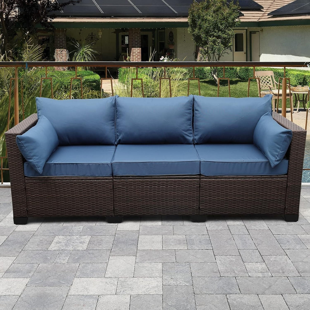3-Seater Outdoor Rattan Wicker Patio Sofa