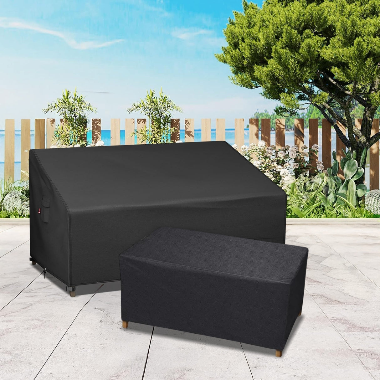 Outdoor Double Seater Sofa With Table Cover