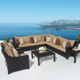 All Weather Outdoor Wicker Garden L-Shape Sectional Conversation Set