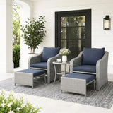 Outdoor Rattan Wicker 5 Piece Patio Sofa Set