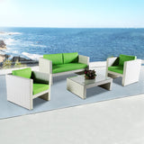 4-Piece Outdoor Rattan Wicker Patio Sofa Set